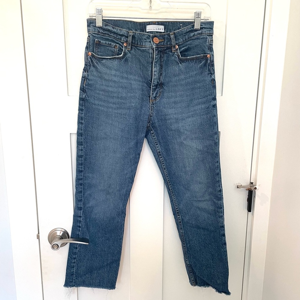 Loft Petite Straight Crop Jeans